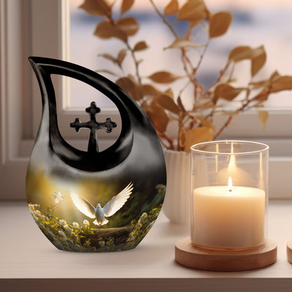 Dove Bird Cross Drop urn