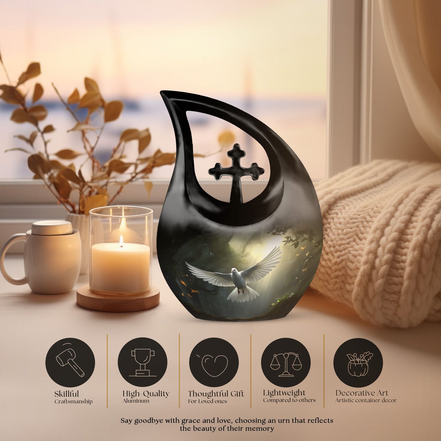 Aluminium Dove Bird Urn