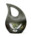 10-inch Dove Bird urn with Cross Drop design