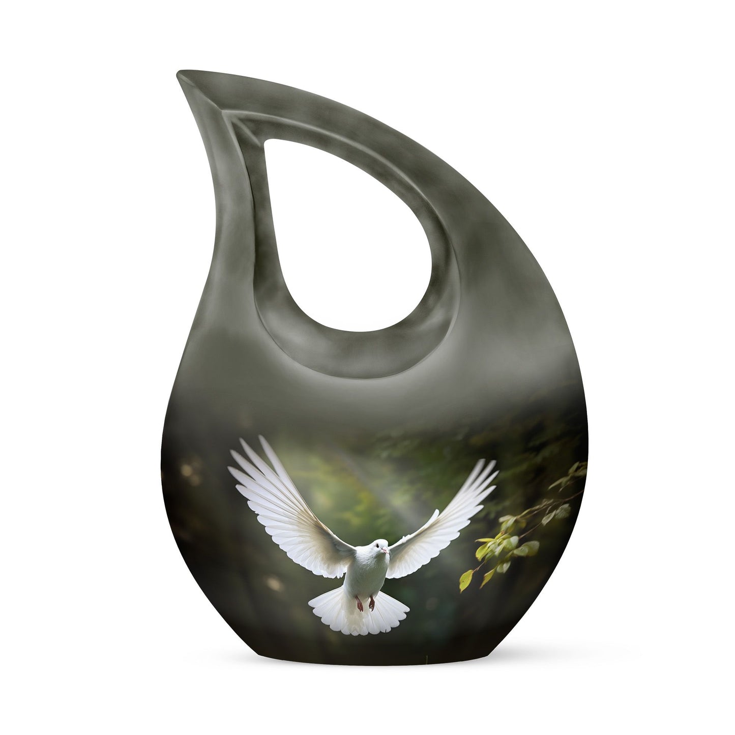 10-inch Dove Bird urn with Cross Drop design