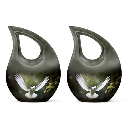 10-inch Dove Bird urn with Cross Drop design