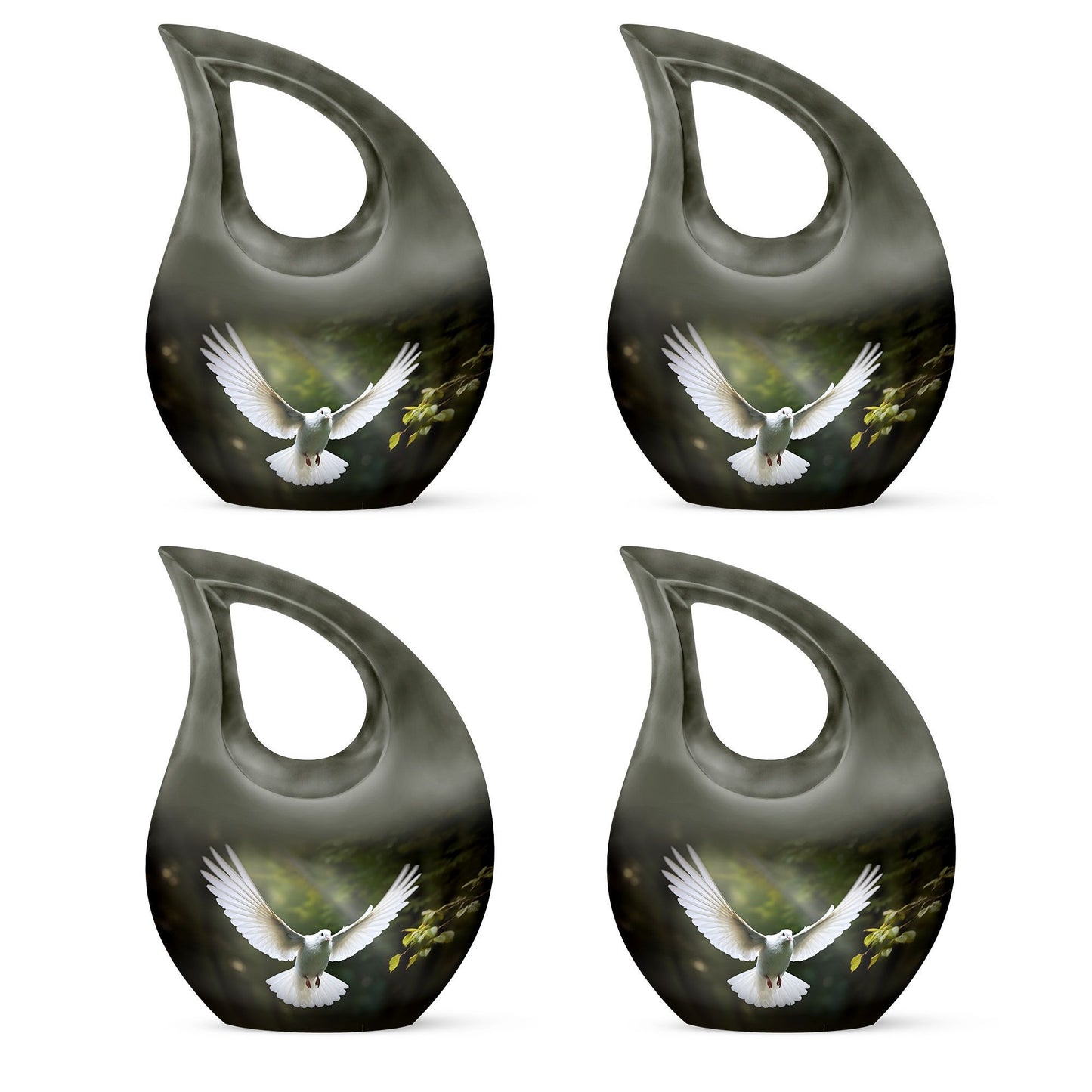 10-inch Dove Bird urn with Cross Drop design