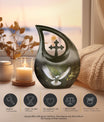 10-inch Dove Bird urn with Cross Drop design