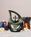 10-inch Dove Bird urn with Cross Drop design