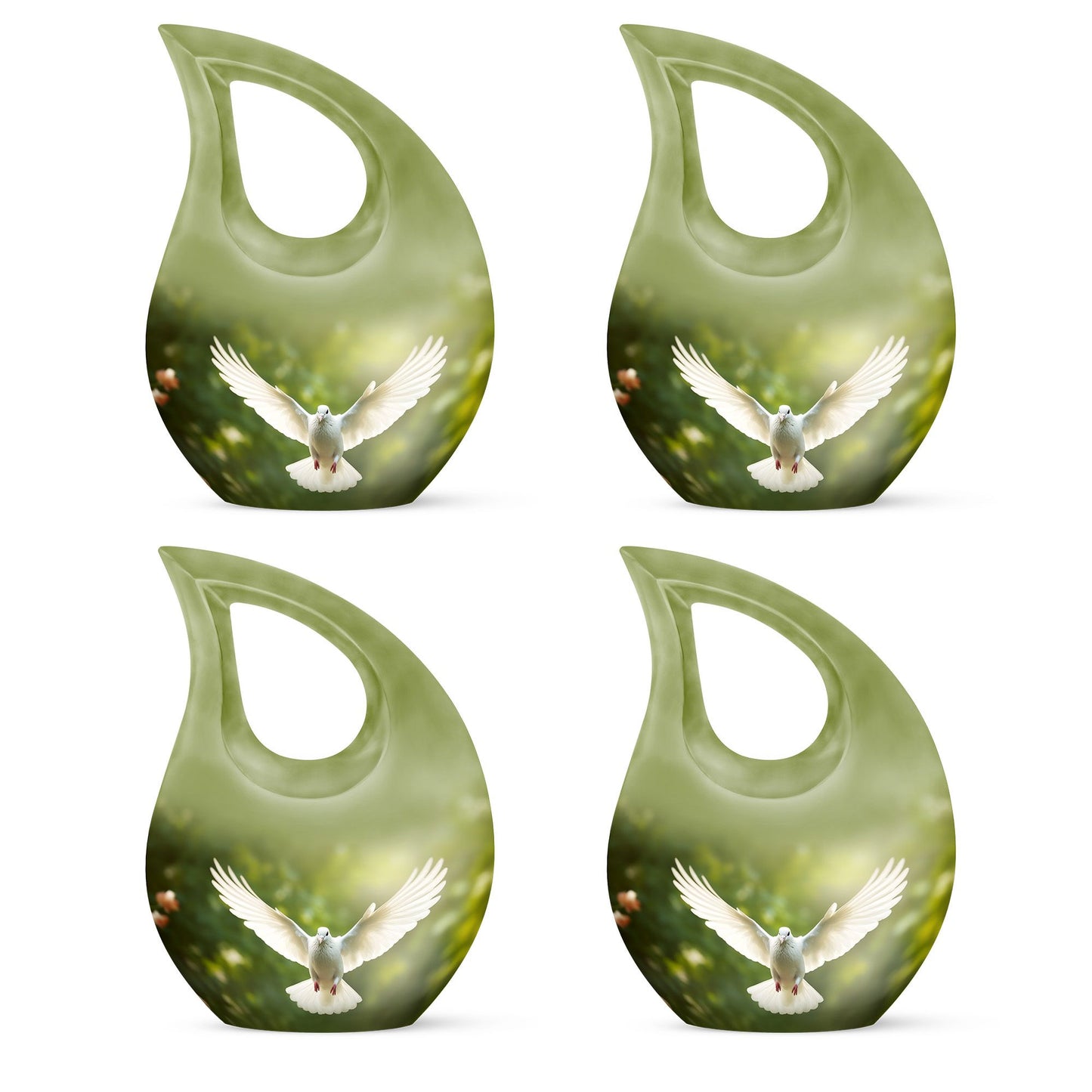 10-inch Dove Bird Urn, Cross Drop design