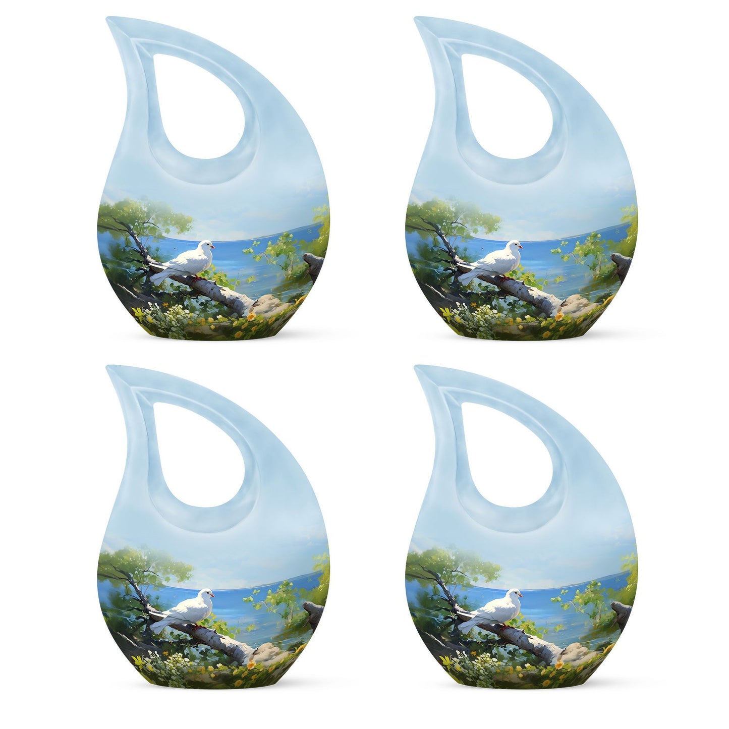 Dove Bird themed, 10-inch Cross Drop Design Cremation