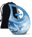 Dove Funeral Urn For Human Ashes - Blue Memorial Keepsakes For Ashes