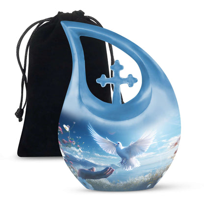 Dove Funeral Urn For Human Ashes - Blue Memorial Keepsakes For Ashes