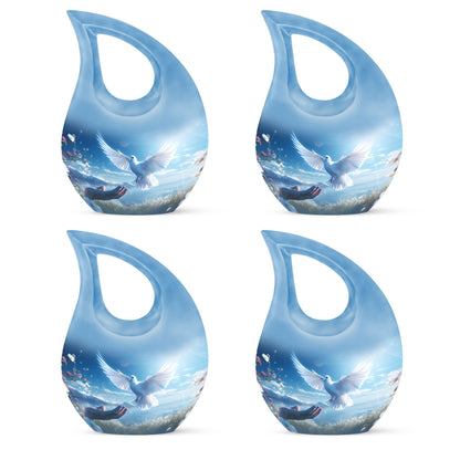 10-inch Dove Bird Urn with Cross Drop design, 
