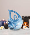 10-inch Dove Bird Urn with Cross Drop design, 