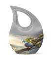 10-inch Dove Bird Urn with Cross Drop design,