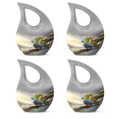 10-inch Dove Bird Urn with Cross Drop design,