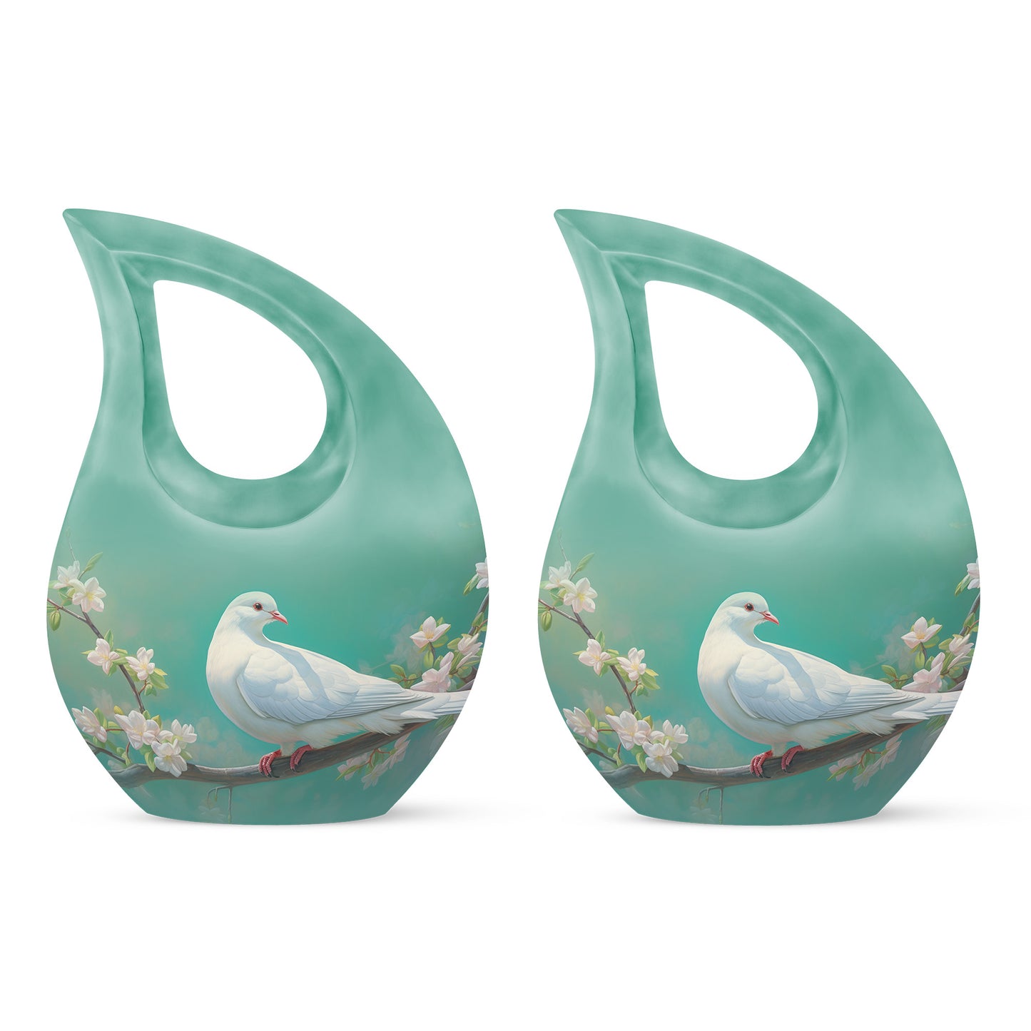 White Personalized Bird Cremation Urn for Mom - 10-inch, 200 cu in - Yatskia