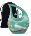 10-inch Dove Bird Urn for ashes with Cross Drop design