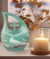 Sparrow Cremation Urn for Human Ashes - Light Blue Teardrop Urn