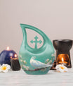 10-inch Dove Bird Urn for ashes with Cross Drop design