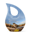 Sparrow Cremation Urn for Human Ashes - Light Blue Teardrop Urn