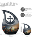 10 inch Cross Drop Sparrow Urn, Aluminium Cremation