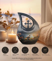 10 inch Cross Drop Sparrow Urn, Aluminium Cremation