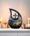 10 inch Cross Drop Sparrow Urn, Aluminium Cremation