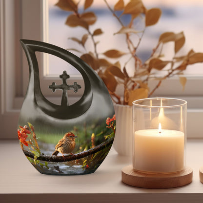Personalized Bird Cremation Urn for Men & Women - 10-inch, 200 cu in - Yatskia