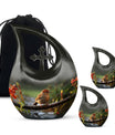 10-inch Sparrow Urn with Cross Drop design, 