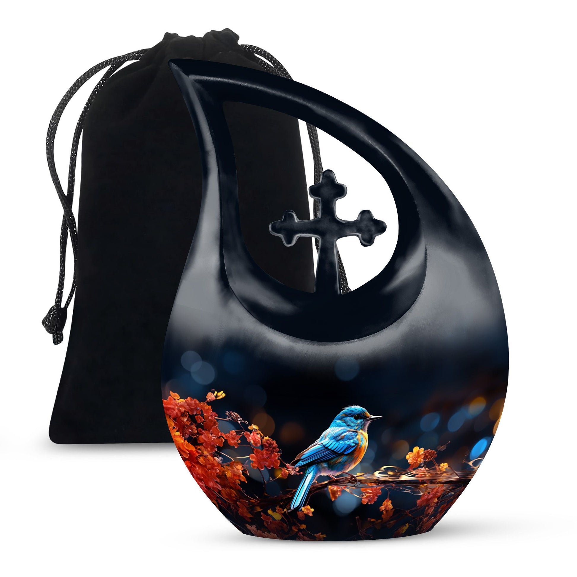 Custom made Sparrow urn with a Cross Drop design 