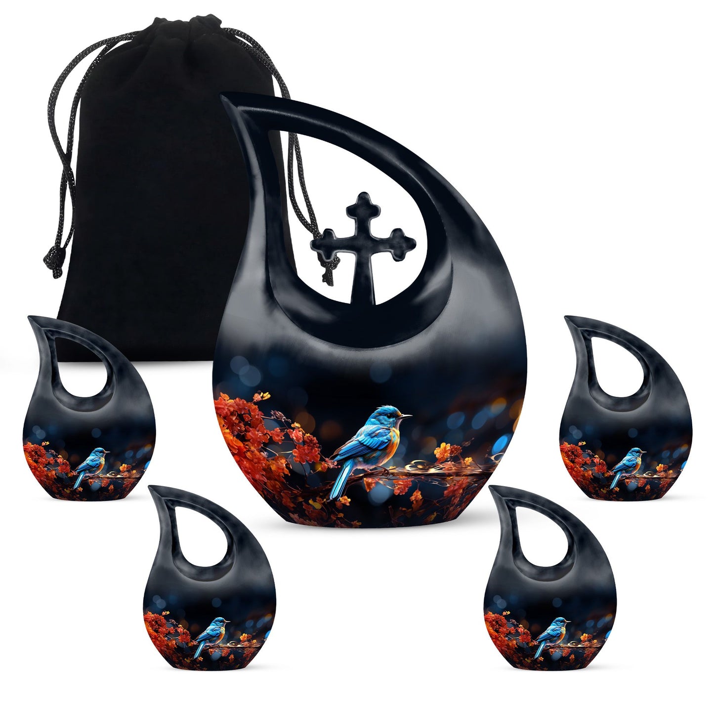 Custom made Sparrow urn with a Cross Drop design 