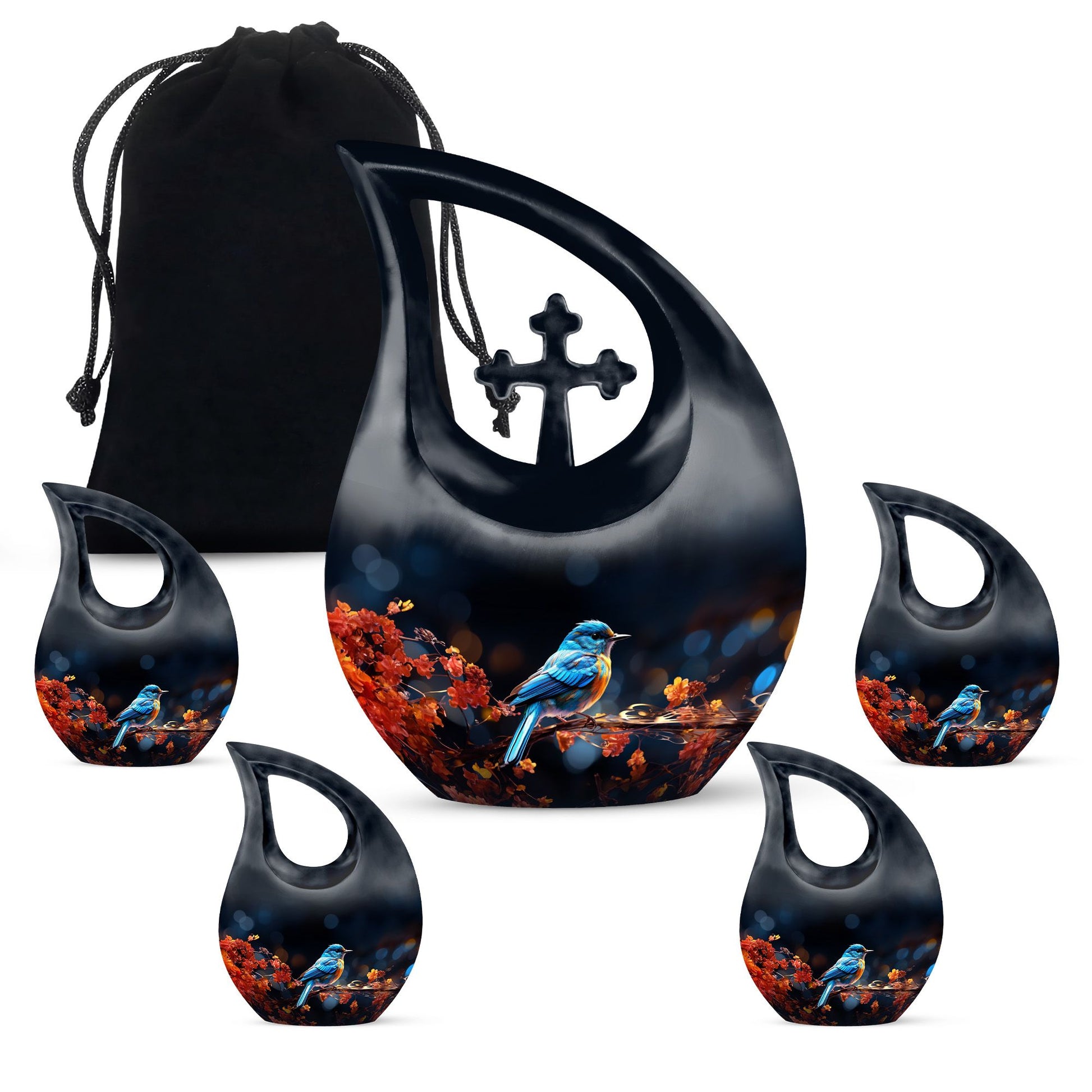 Custom made Sparrow urn with a Cross Drop design 