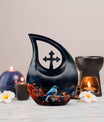 Custom made Sparrow urn with a Cross Drop design 