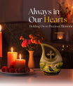 Sparrow themed 10 inch Medium memorial urn, Cross Drop