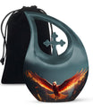 Elegant Phoenix Urn for Men - Metal Funeral Urns for Adult Humam Ashes