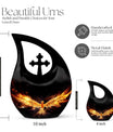 10-inch Large Phoenix Urn with Cross Drop 