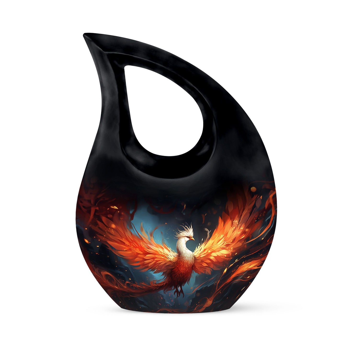 10-inch Phoenix Urn, Modern Cross Drop design,