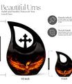 Phoenix themed 10-inch Aluminum Cross Drop Urn