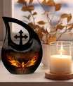 10-inch Phoenix urn with cross drop design, 
