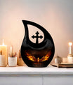 10-inch Phoenix urn with cross drop design, 