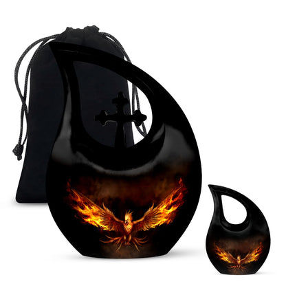 10-inch Phoenix urn with cross drop design, 