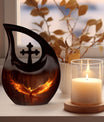 10 inch Phoenix Urn with Cross Drop design for burial, 