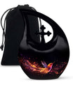 10-inch Phoenix Urn, Double Cremation Urn with Cross Drop 