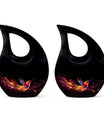 10-inch Phoenix Urn, Double Cremation Urn with Cross Drop 