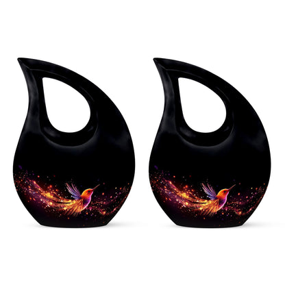 10-inch Phoenix Urn, Double Cremation Urn with Cross Drop 