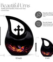 10-inch Phoenix Urn, Double Cremation Urn with Cross Drop 