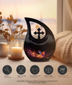 10-inch Phoenix Urn, Double Cremation Urn with Cross Drop 