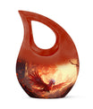 Phoenix-themed Ashes Keepsake for a Man, 10-inch Aluminium 
