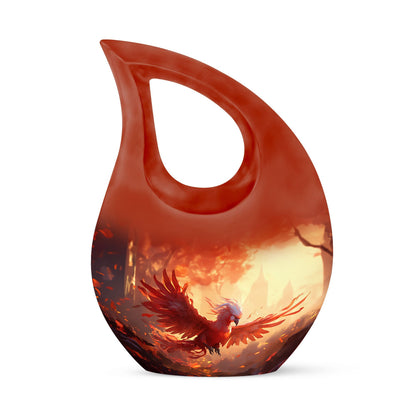 Phoenix-themed Ashes Keepsake for a Man, 10-inch Aluminium 