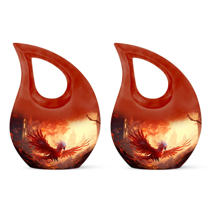 Phoenix-themed Ashes Keepsake for a Man, 10-inch Aluminium 