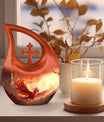 Phoenix-themed Ashes Keepsake for a Man, 10-inch Aluminium 