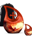 Phoenix-themed Ashes Keepsake for a Man, 10-inch Aluminium 