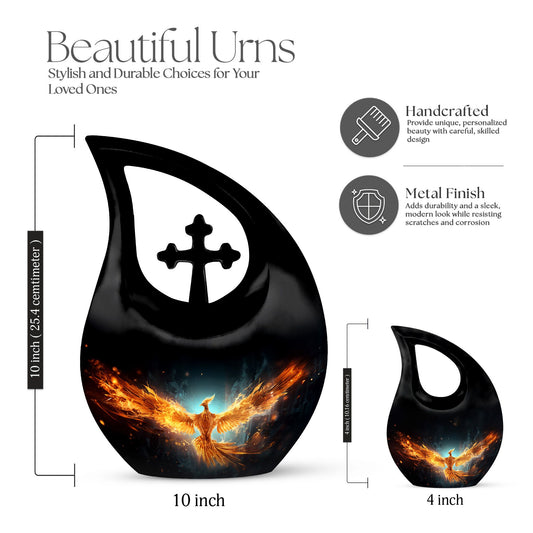 Phoenix Urn, a 10 inch Double Cremation Urn 